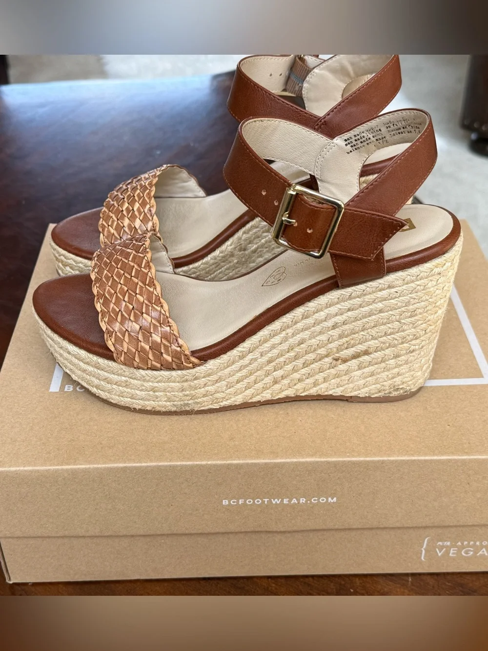 BC Brown Woven Espadrille (size 7.5)